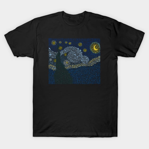 Starry Night T-Shirt by Mixmediarts 